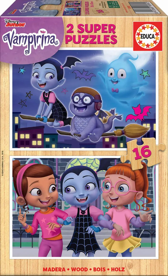 educa-vampirina-kinderpuzzle-2x16-teile-disney-tiere-ab-3-jahren image 1