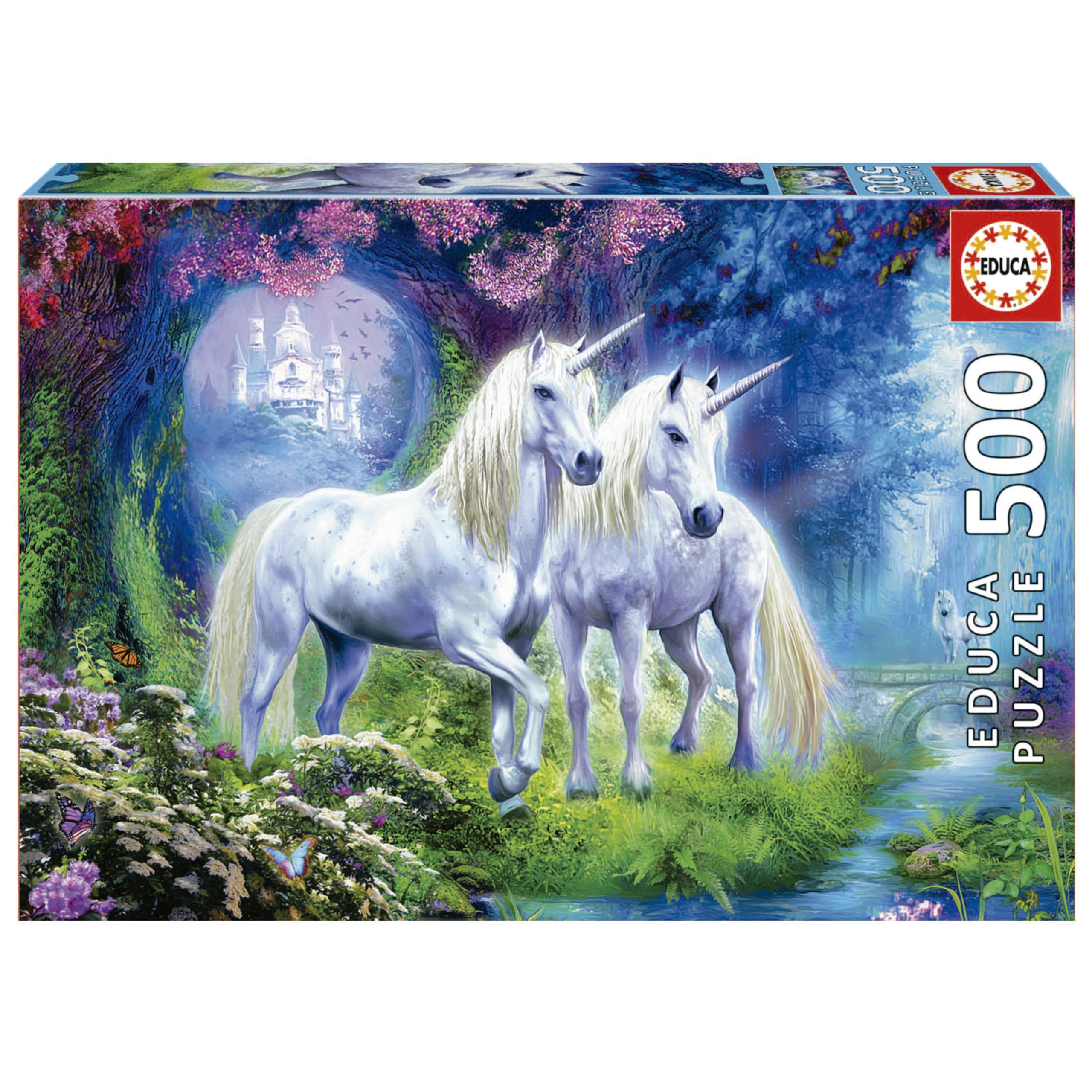 educa-einh-rner-im-wald-17648-puzzle-500-teile-fantasy image 1