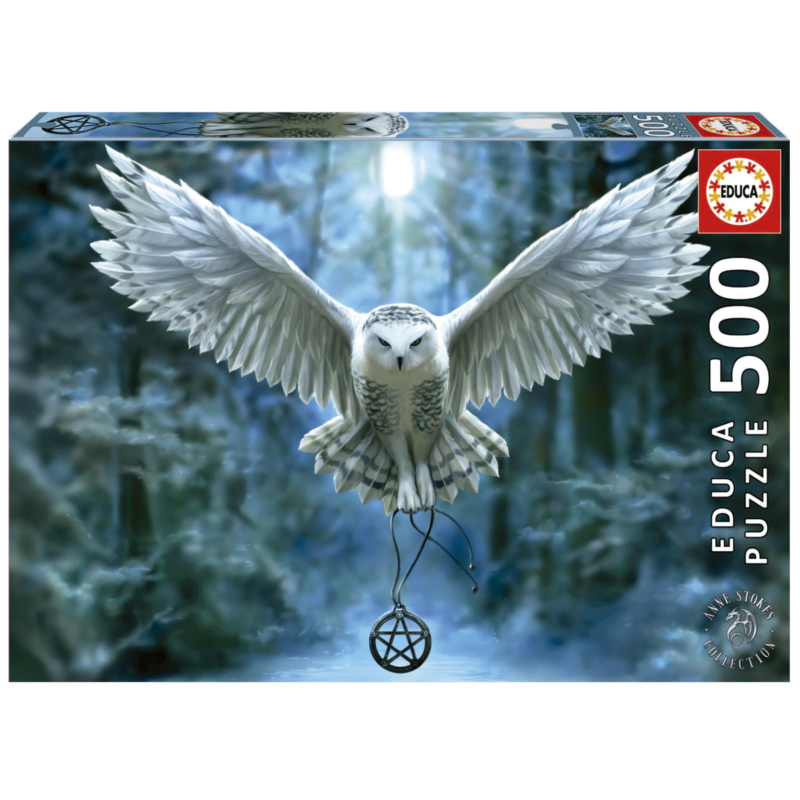 educa-magische-eule-500-teile-puzzle-schneeeule-fantasy-17959 image 1