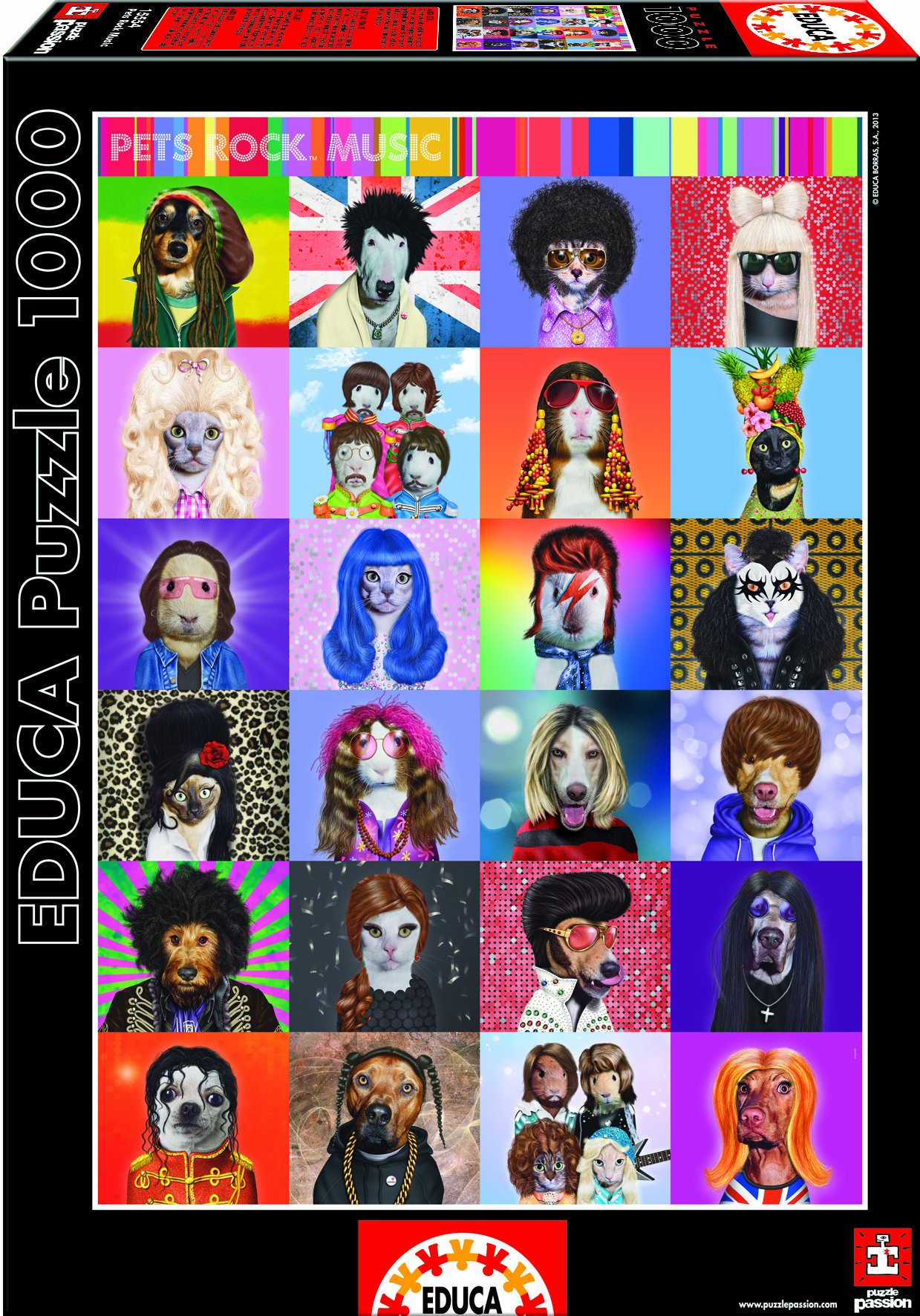 educa-pets-rock-musik-puzzle-1000-teile-15554-tiere image 1