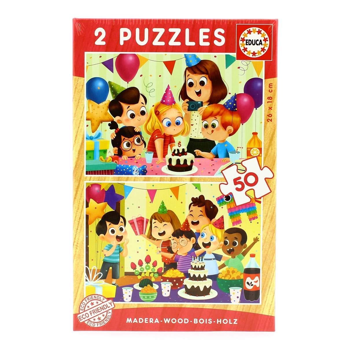 educa-17621-geburtstagsfeier-holzpuzzle-2x50-teile-ab-4-j image 1
