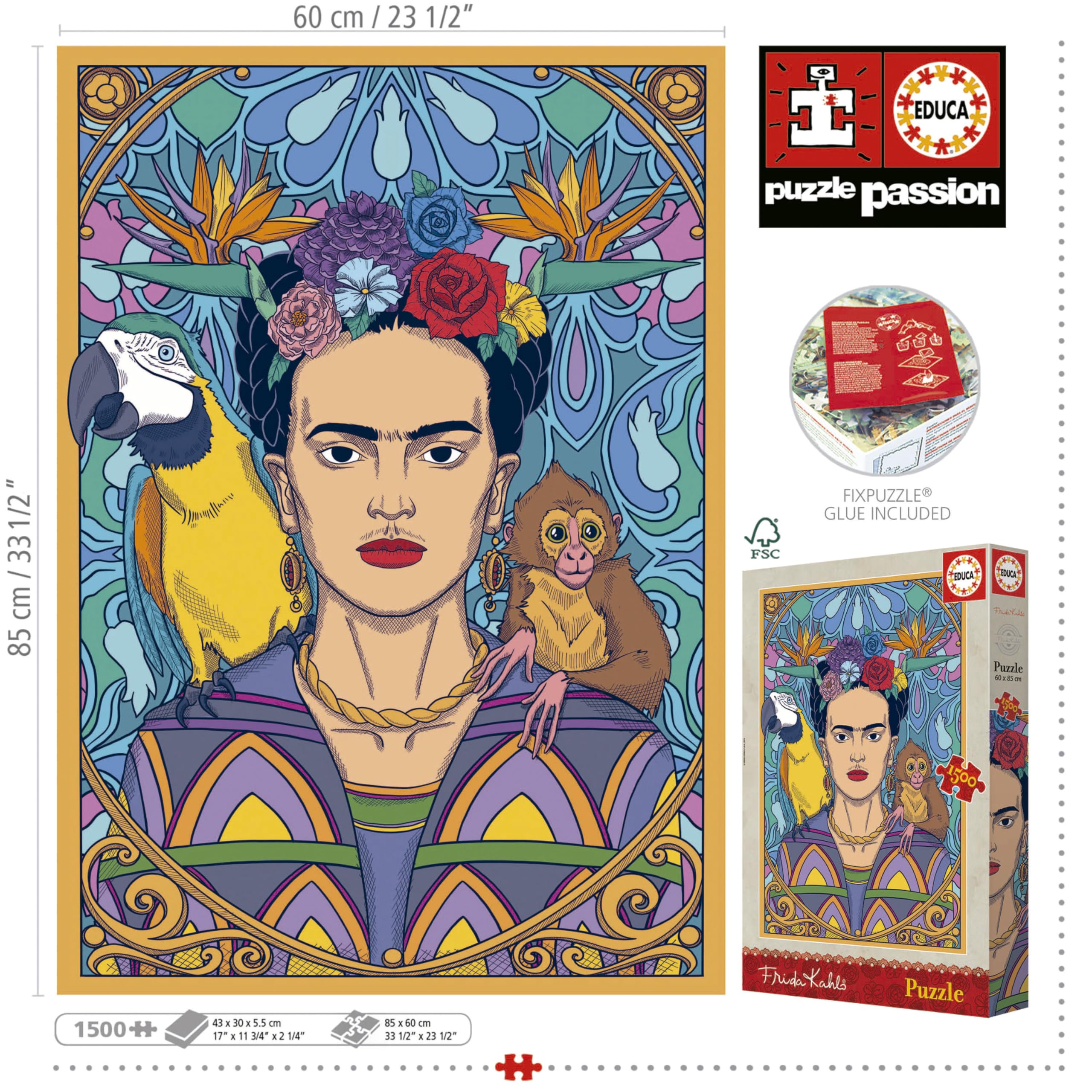 educa-frida-kahlo-19943-puzzle-1500-teile-85x60-cm image 3