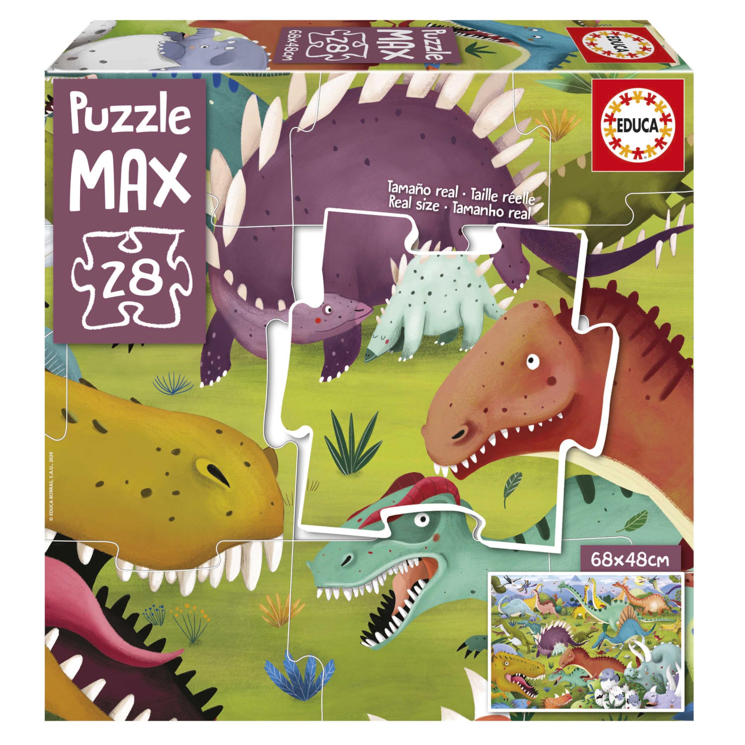 educa-puzzle-max-dinosaurier-kinderpuzzle-28-xxl-teile-ab-3-jahren image 1