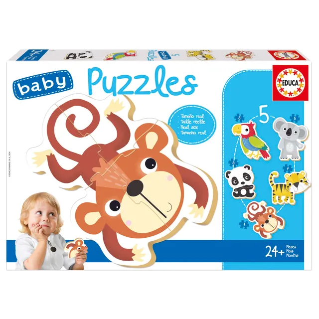 educa-19952-baby-puzzle-wildtiere-5in1-babypuzzle-ab-2-jahren image 1