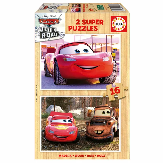 educa-19670-cars-2x16-holzpuzzle-f-r-kinder-ab-3-jahren image 1
