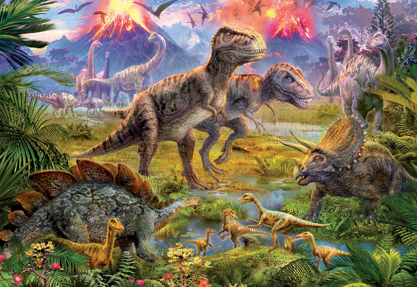 educa-dinosaurier-treffen-500-teile-puzzle-dinos-48x34-cm image 2