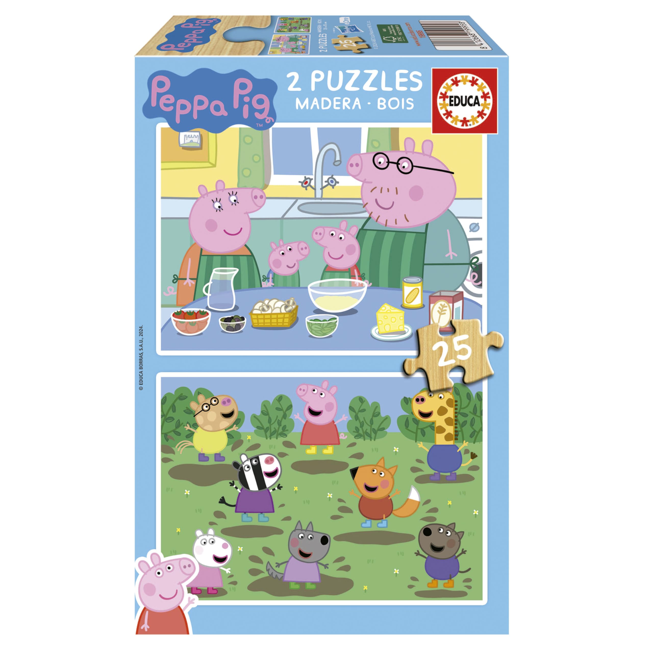 educa-peppa-pig-holzpuzzle-2x25-teile-ab-4-jahren image 1