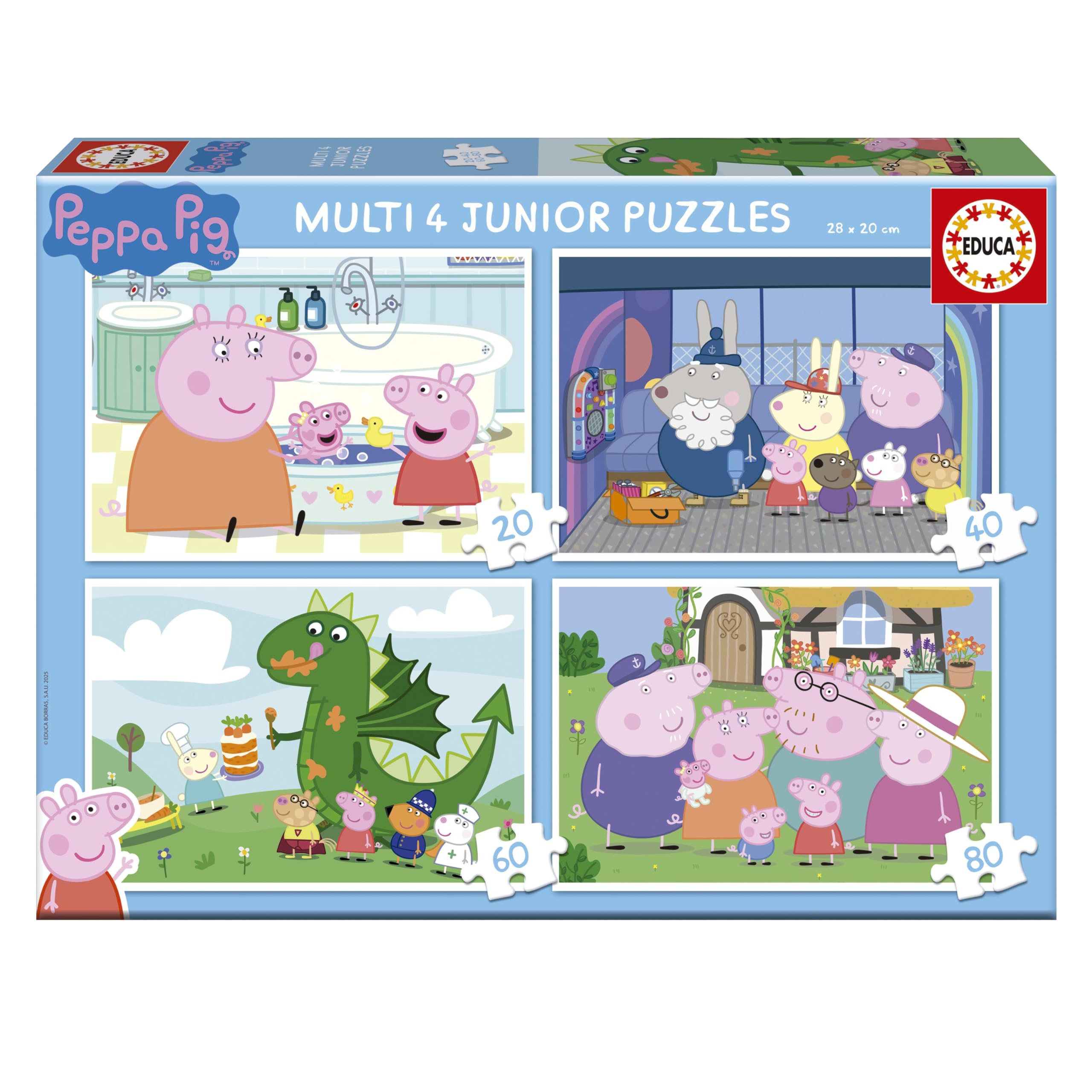 educa-peppa-pig-puzzle-4er-set-20-80-teile-ab-4-jahren-20329 image 1