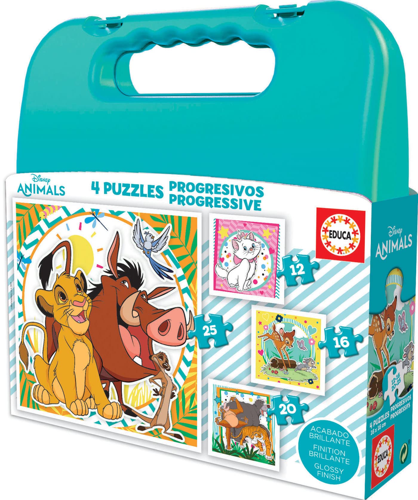 educa-19309-disney-tiere-puzzle-4in1-ab-3-jahre image 1