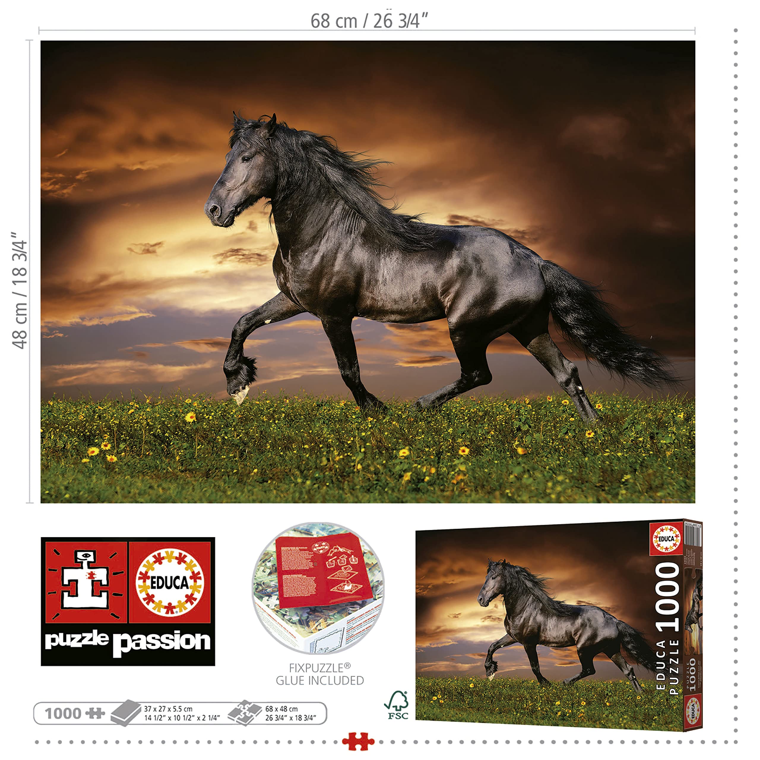 educa-friese-in-der-d-mmerung-19555-puzzle-1000-t-pferd image 3