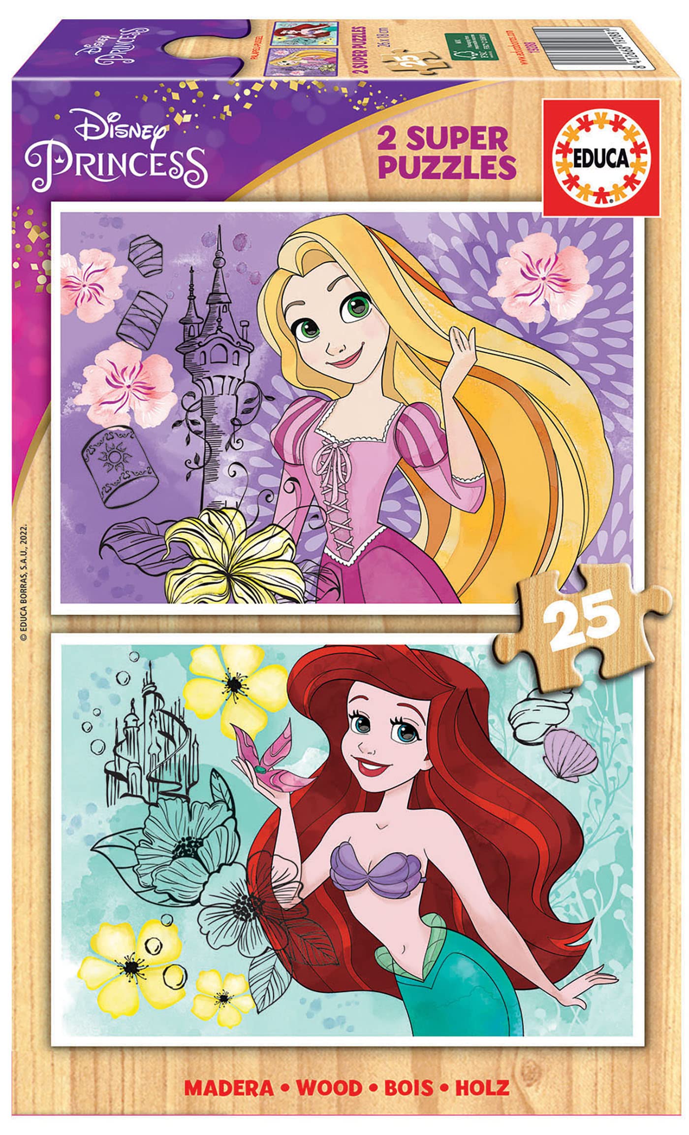 educa-disney-prinzessinnen-19288-holzpuzzle-2x25-ab-3-j image 1