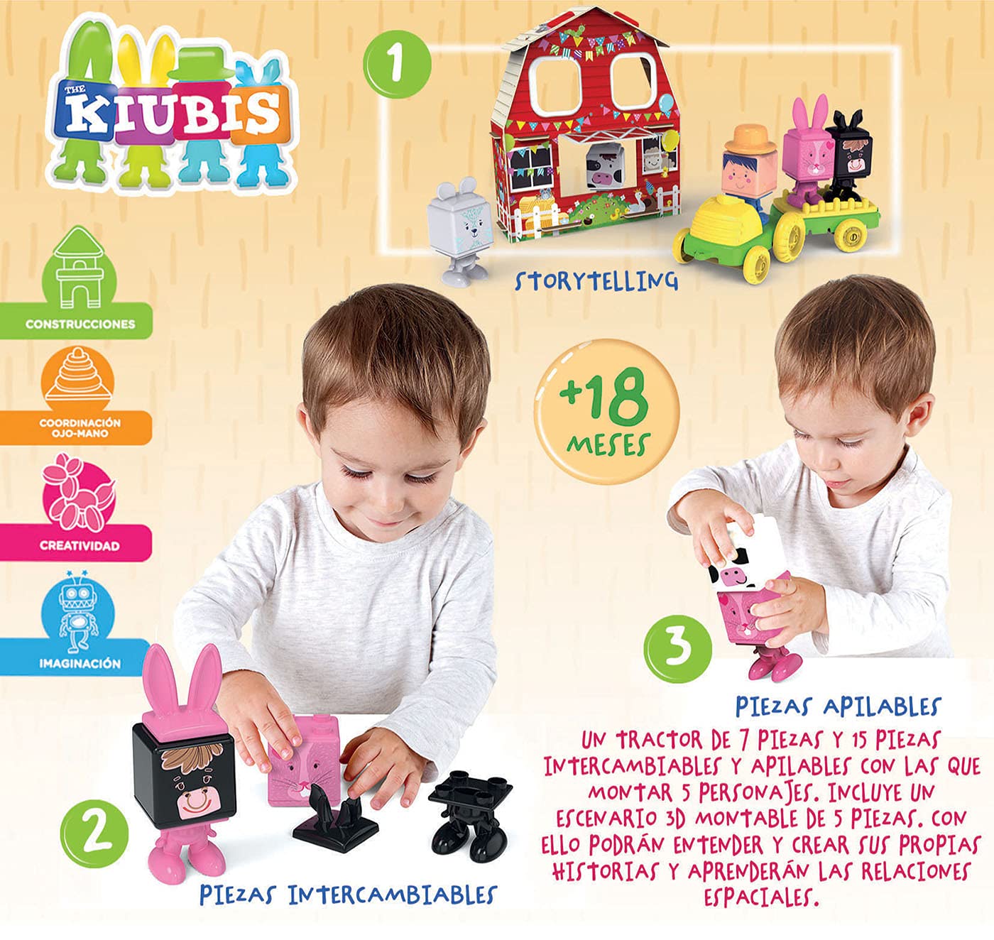 educa-the-kiubis-19224-farm-party-spielset-5-figuren-traktor-18m image 4
