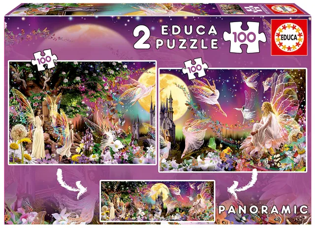 educa-19291-feen-triptychon-puzzle-2x100-teile-fantasy image 1