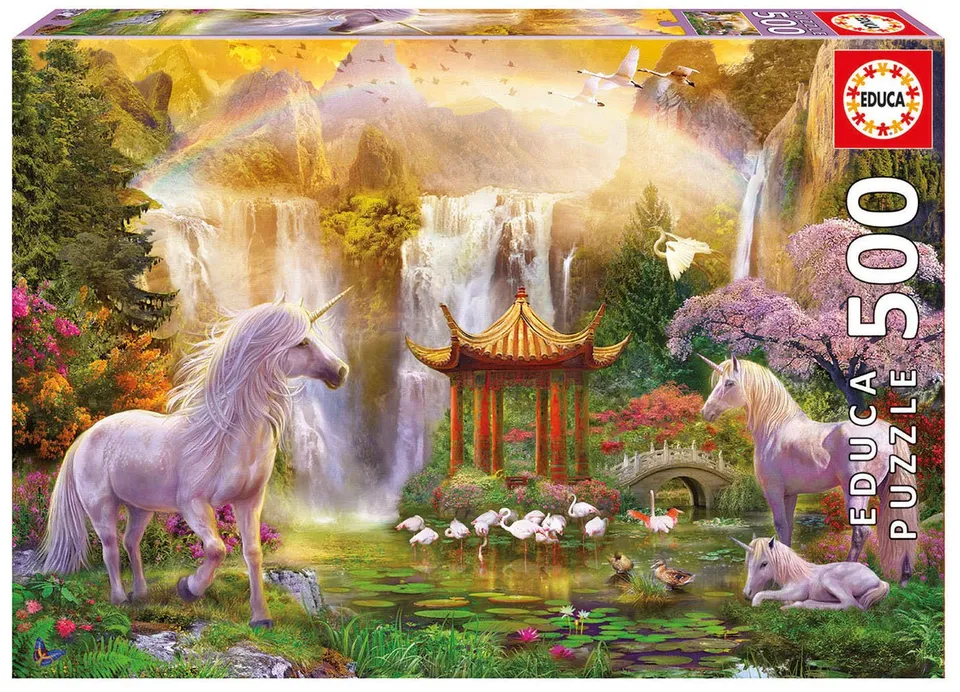 educa-16270-tal-des-einhorns-puzzle-500-teile-fantasy image 1