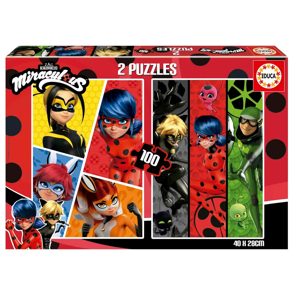 educa-ladybug-19969-2x100-teile-kinderpuzzle-40x28-cm image 1