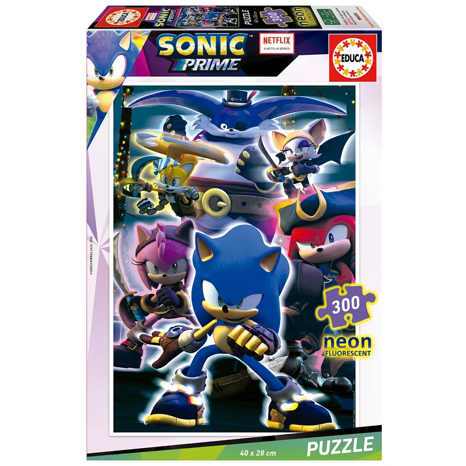 educa-sonic-prime-neon-19630-leuchtpuzzle-300-teile-ab-6-jahren image 1