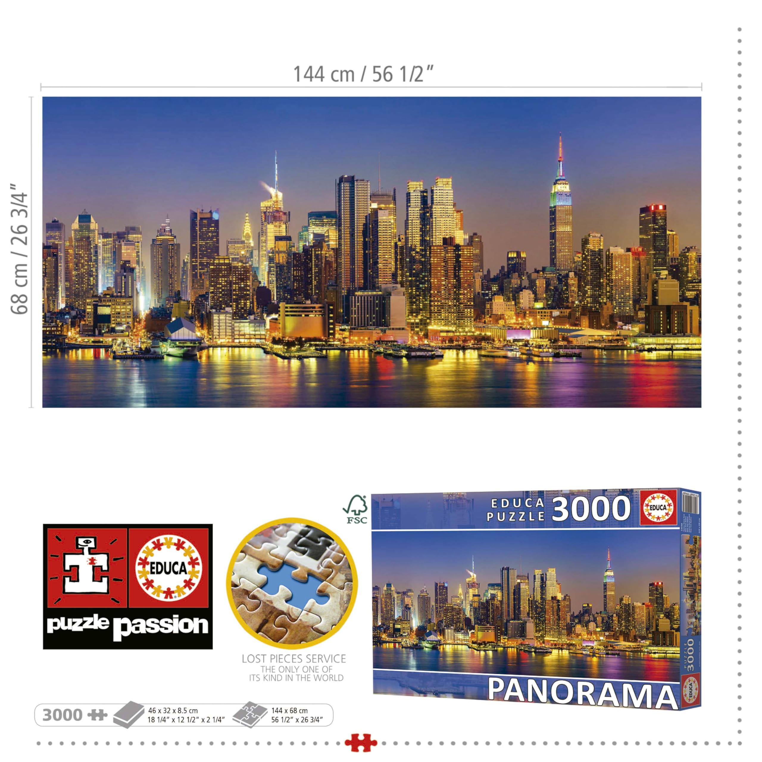 educa-new-york-skyline-panorama-puzzle-3000-teile-ab-14-j image 3