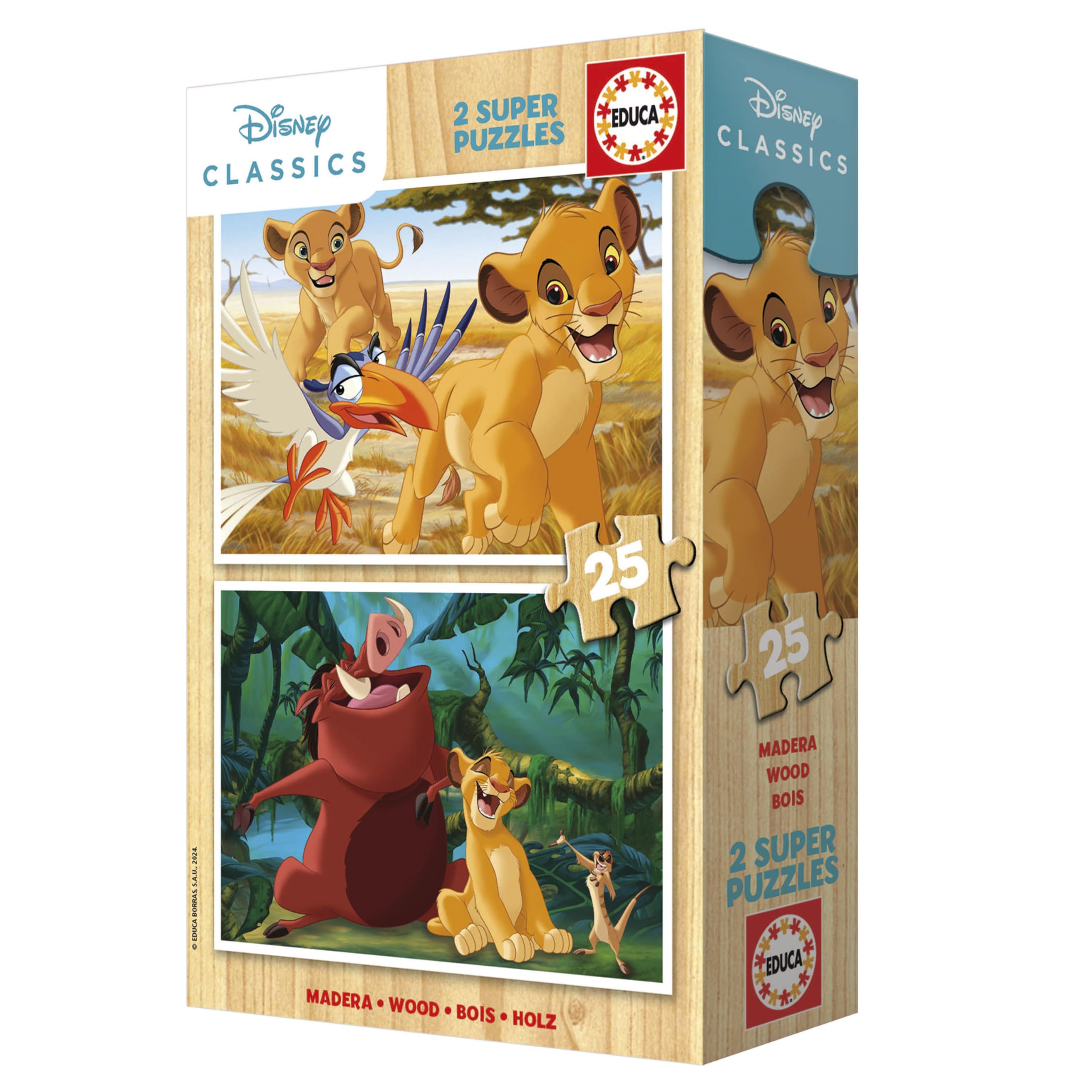 educa-19960-k-nig-der-l-wen-holzpuzzle-2x25-teile-simba image 3
