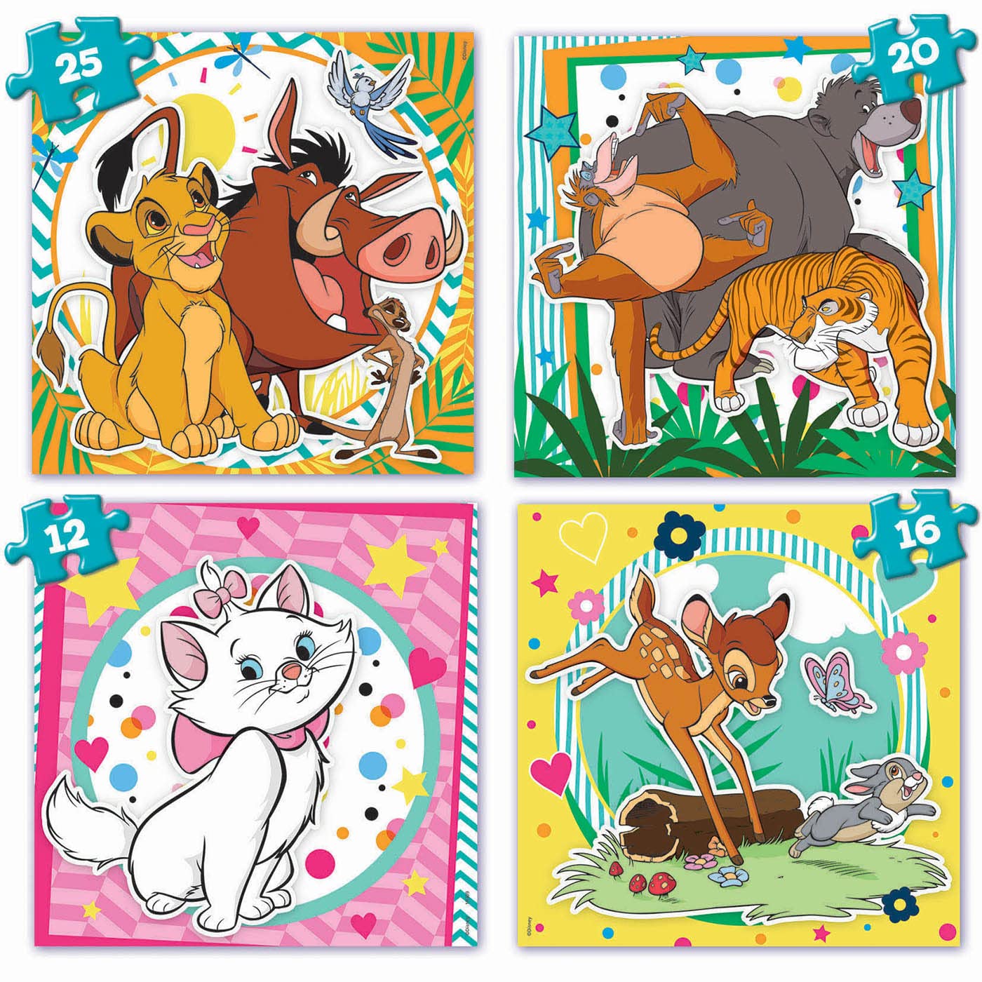 educa-19309-disney-tiere-puzzle-4in1-ab-3-jahre image 2