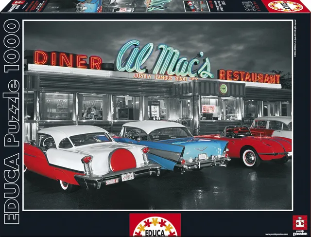 educa-15181-diner-at-al-mac-s-puzzle-1000-teile-schwarz-wei image 1