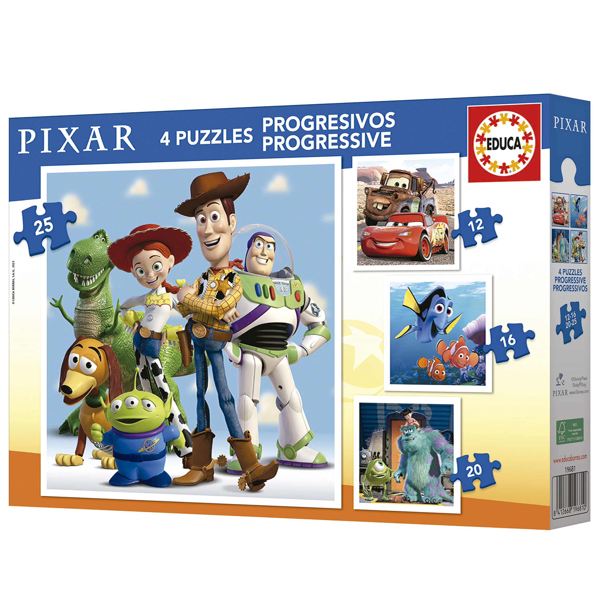 educa-pixar-filme-19681-puzzle-4in1-12-16-20-25-teile-ab-3-jahren image 4