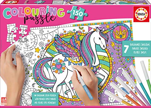 educa-17828-einhorn-colouring-puzzle-150-teile-zum-ausmalen image 4