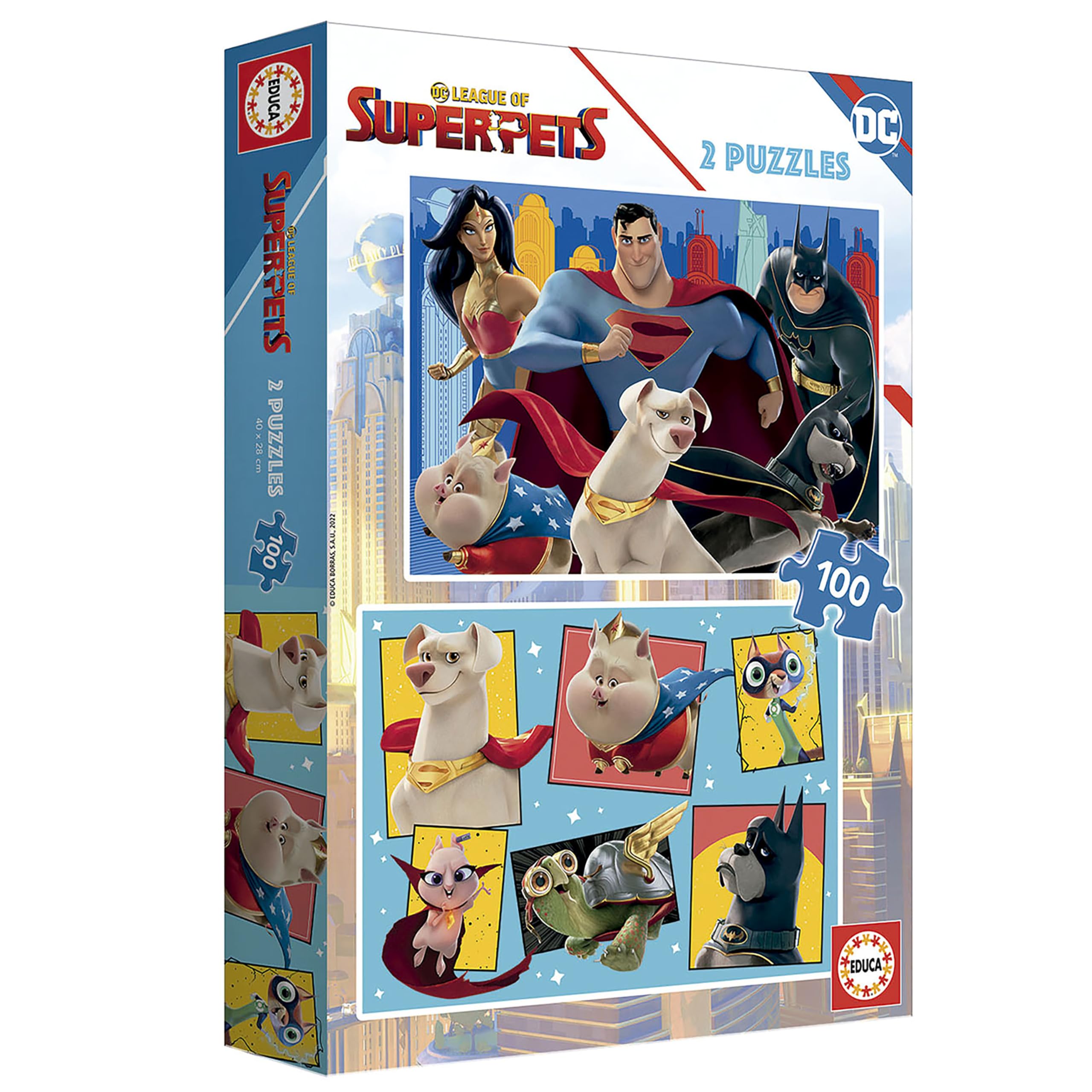 educa-dc-superpets-19484-puzzle-2x100-teile-ab-5-jahre image 3