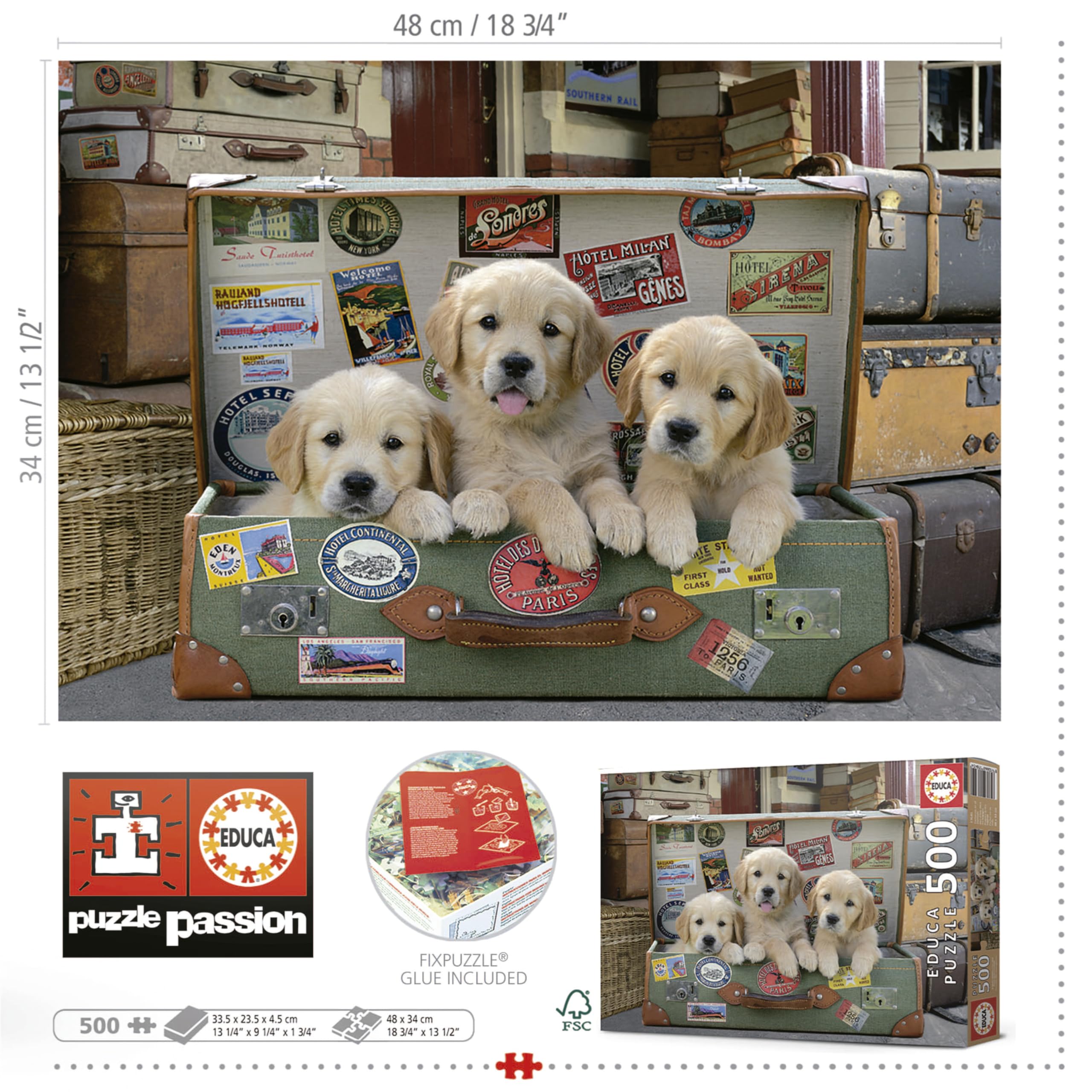 educa-hunde-im-koffer-17645-puzzle-500-teile-golden-retriever image 3
