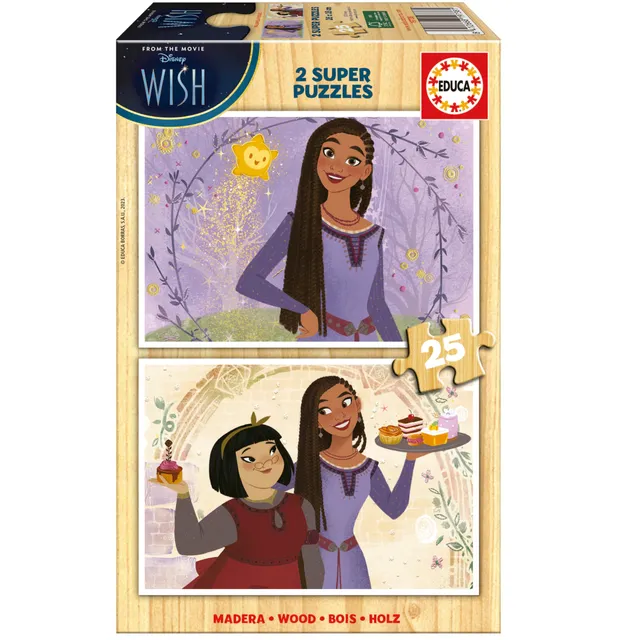 educa-holzpuzzle-disney-wish-19738-2x25-teile-asha-ab-3-jahren image 1