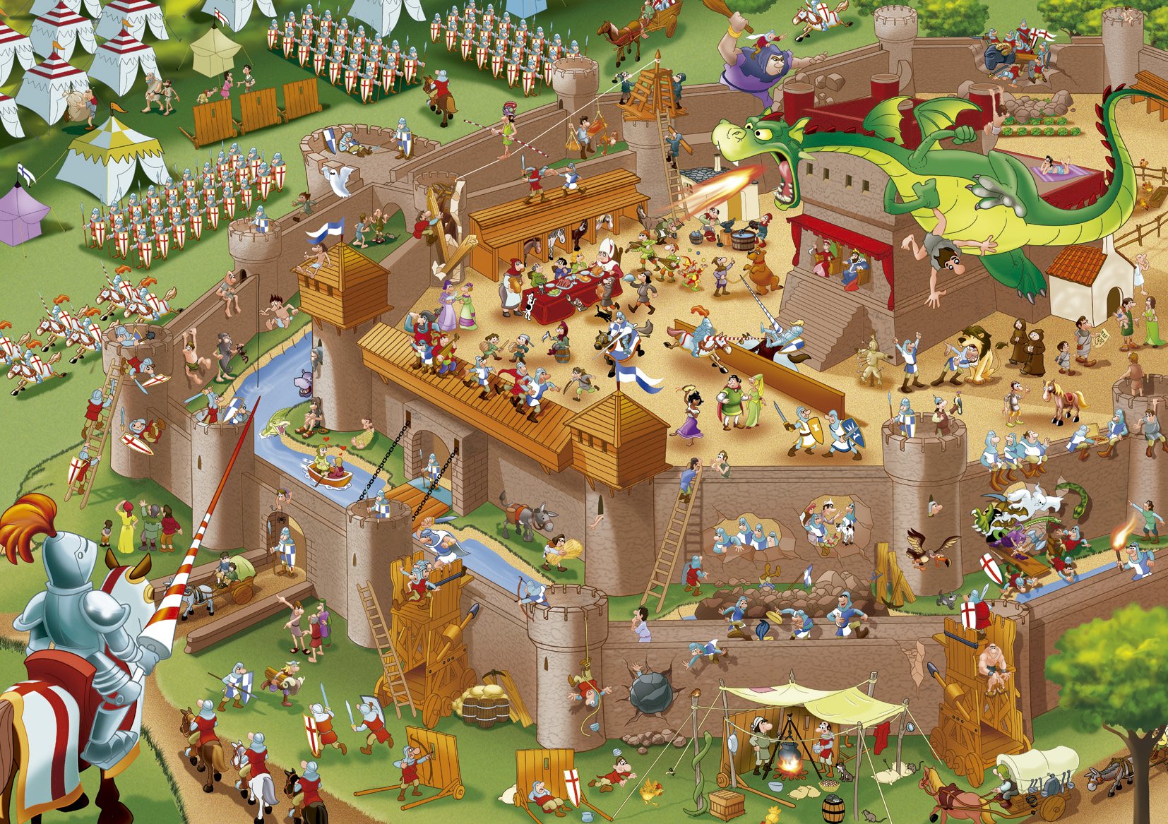 educa-16343-middle-ages-puzzle-1000-teile-cartoon-68x48 image 2