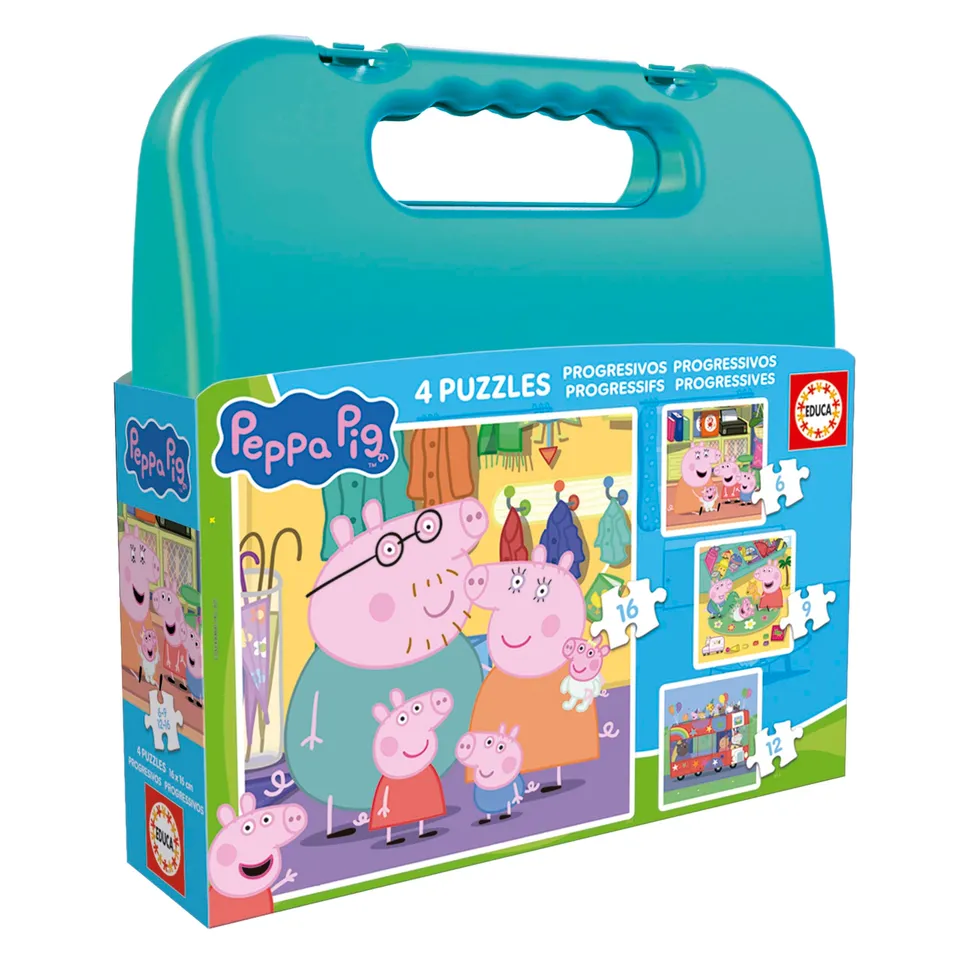educa-20328-peppa-pig-kinderpuzzle-4er-set-mehrfarbig-ab-3-jahren image 1