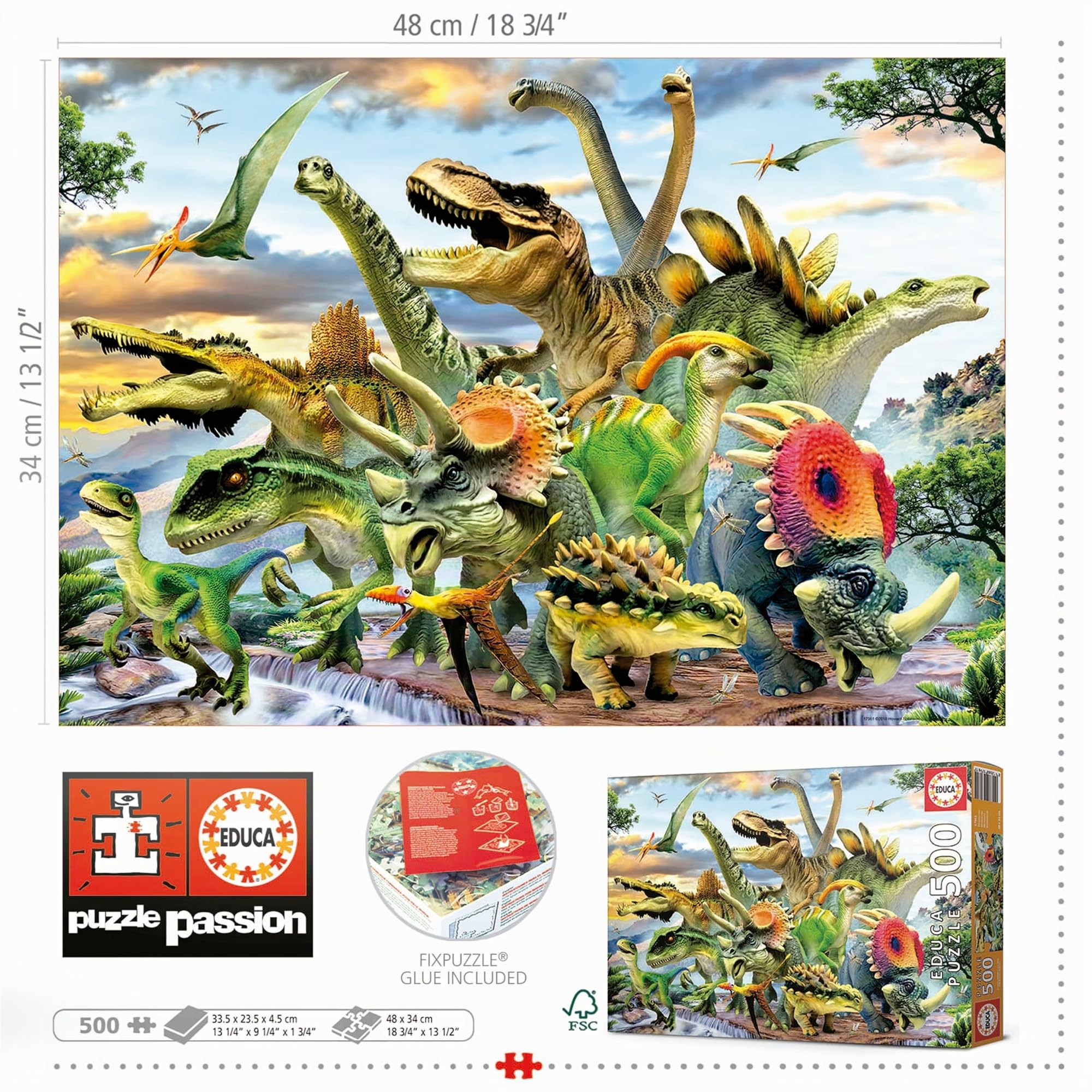 educa-dinosaurier-17961-puzzle-500-teile-ab-11-jahren image 3