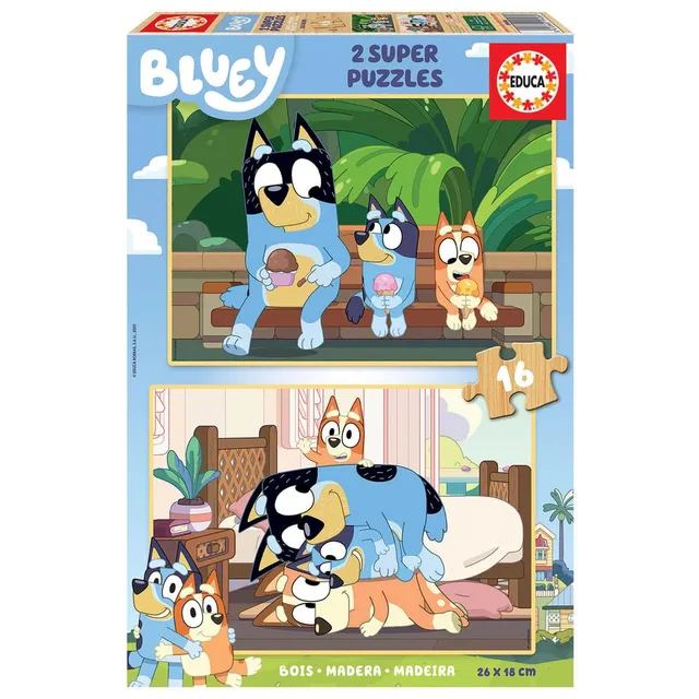 educa-bluey-19406-holzpuzzle-2x16-teile-ab-3-jahren image 1
