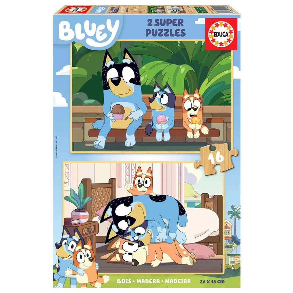 educa-bluey-19406-holzpuzzle-2x16-teile-ab-3-jahren image 1