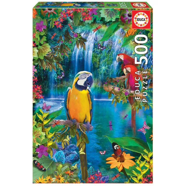 educa-15512-v-gel-in-den-tropen-puzzle-500-teile-papagei image 1