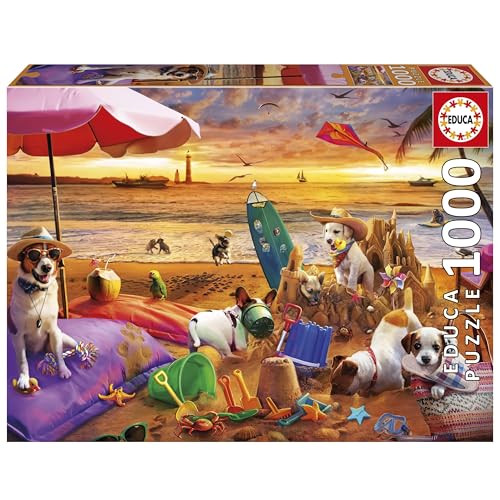 educa-hunde-am-strand-20312-1000-teile-puzzle-68x48-mit-kleber image 6
