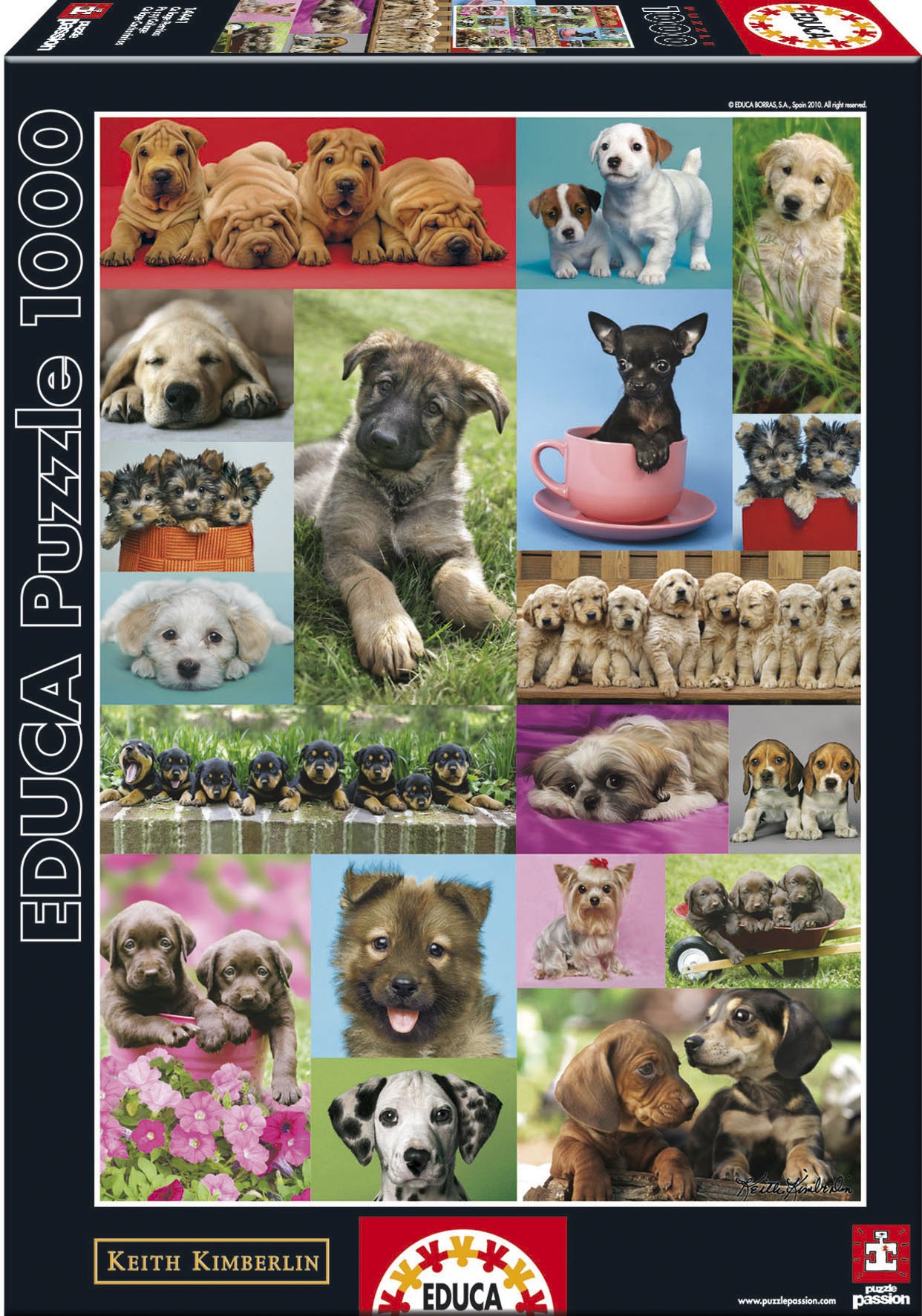 educa-14441-welpencollage-puzzle-1000-teile-hunde-68x48 image 1