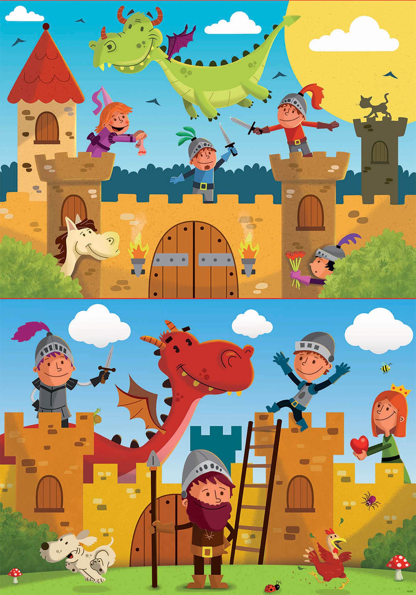 educa-drachen-und-ritter-17151-puzzle-2x48-teile-ab-4-jahren image 2