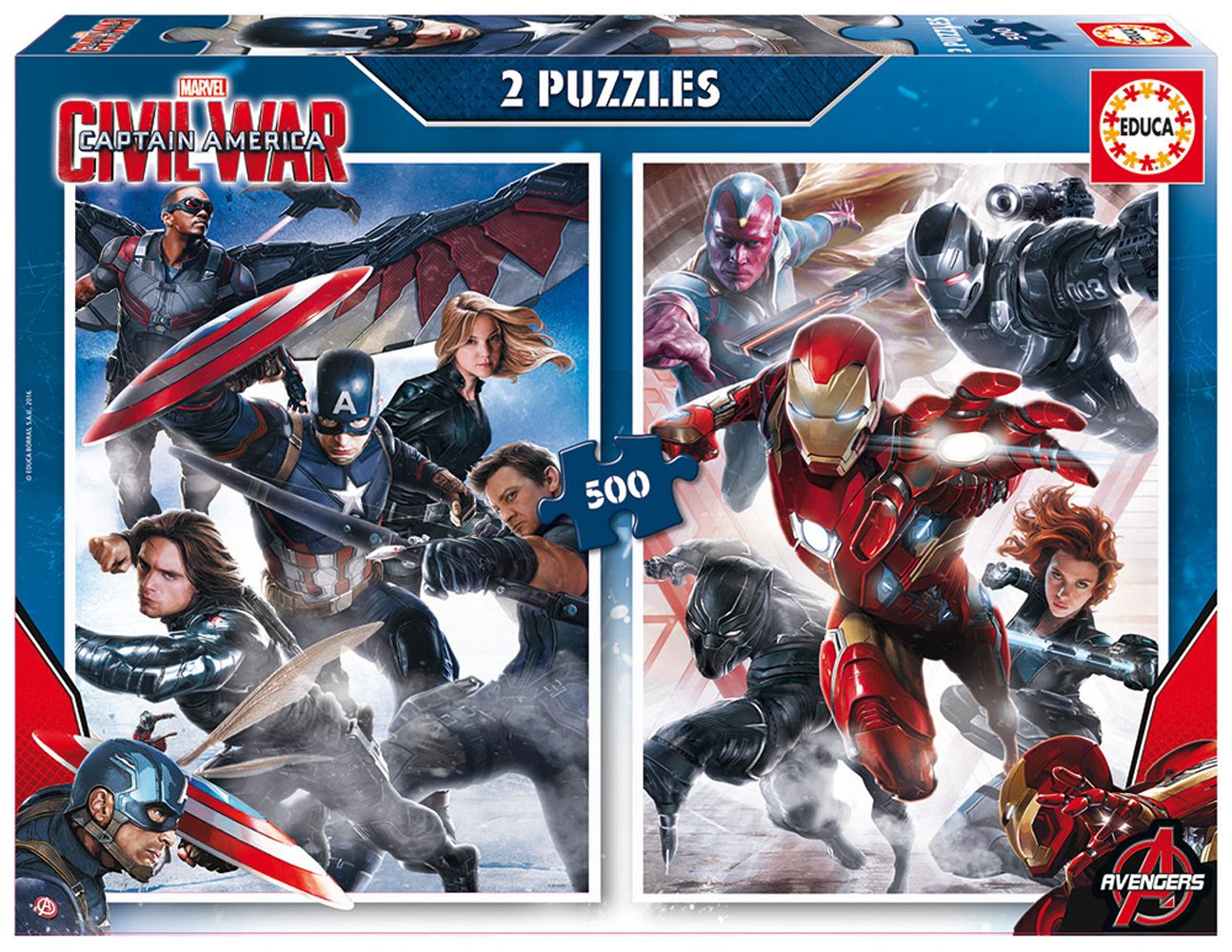educa-16702-captain-america-puzzle-2x500-teile image 1