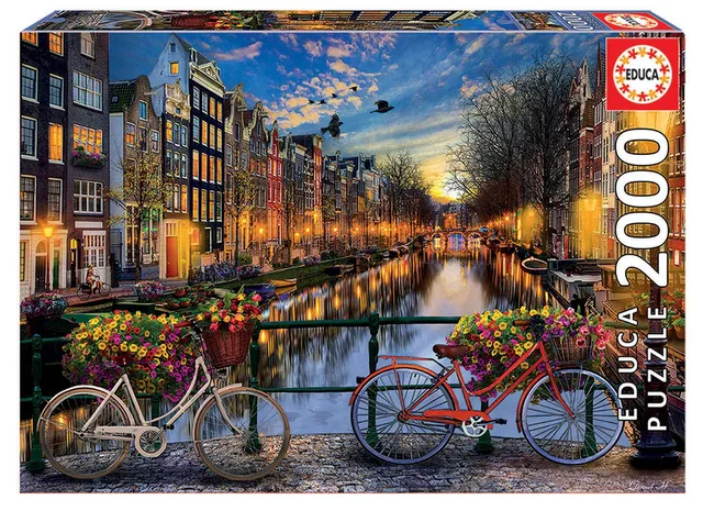 educa-amsterdam-puzzle-2000-teile-kanal-fahrr-der-96x68-cm image 1