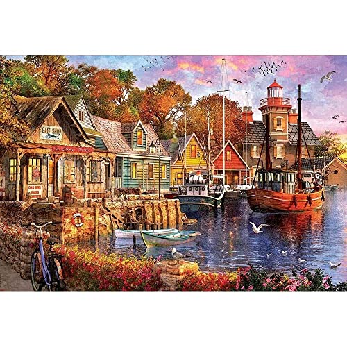 educa-18015-abends-am-hafen-puzzle-5000-teile-boote-motiv image 4