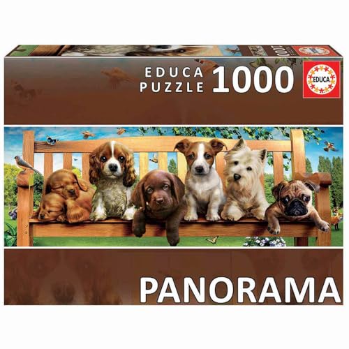 educa-19038-welpen-auf-bank-puzzle-1000-teile-panorama image 3