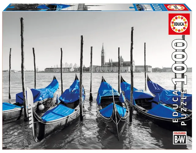 educa-17112-gondeln-venedig-puzzle-1000-teile-sw image 1