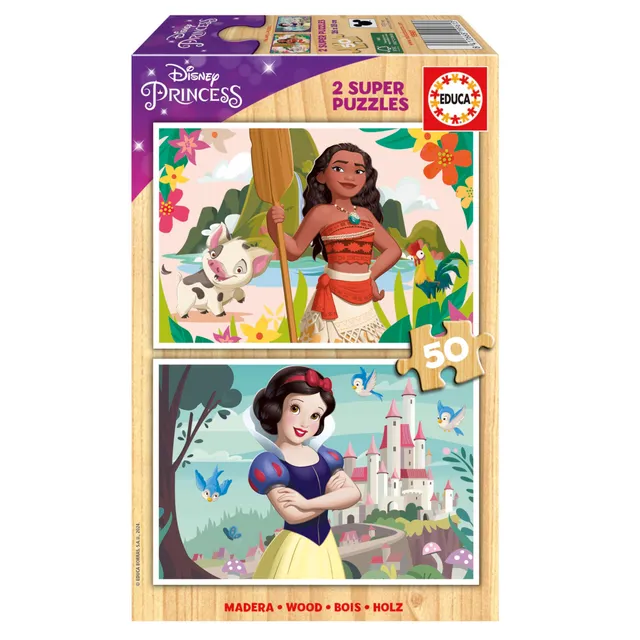 educa-disney-princess-holzpuzzle-2x50-teile-vaiana-ab-5-jahren image 1