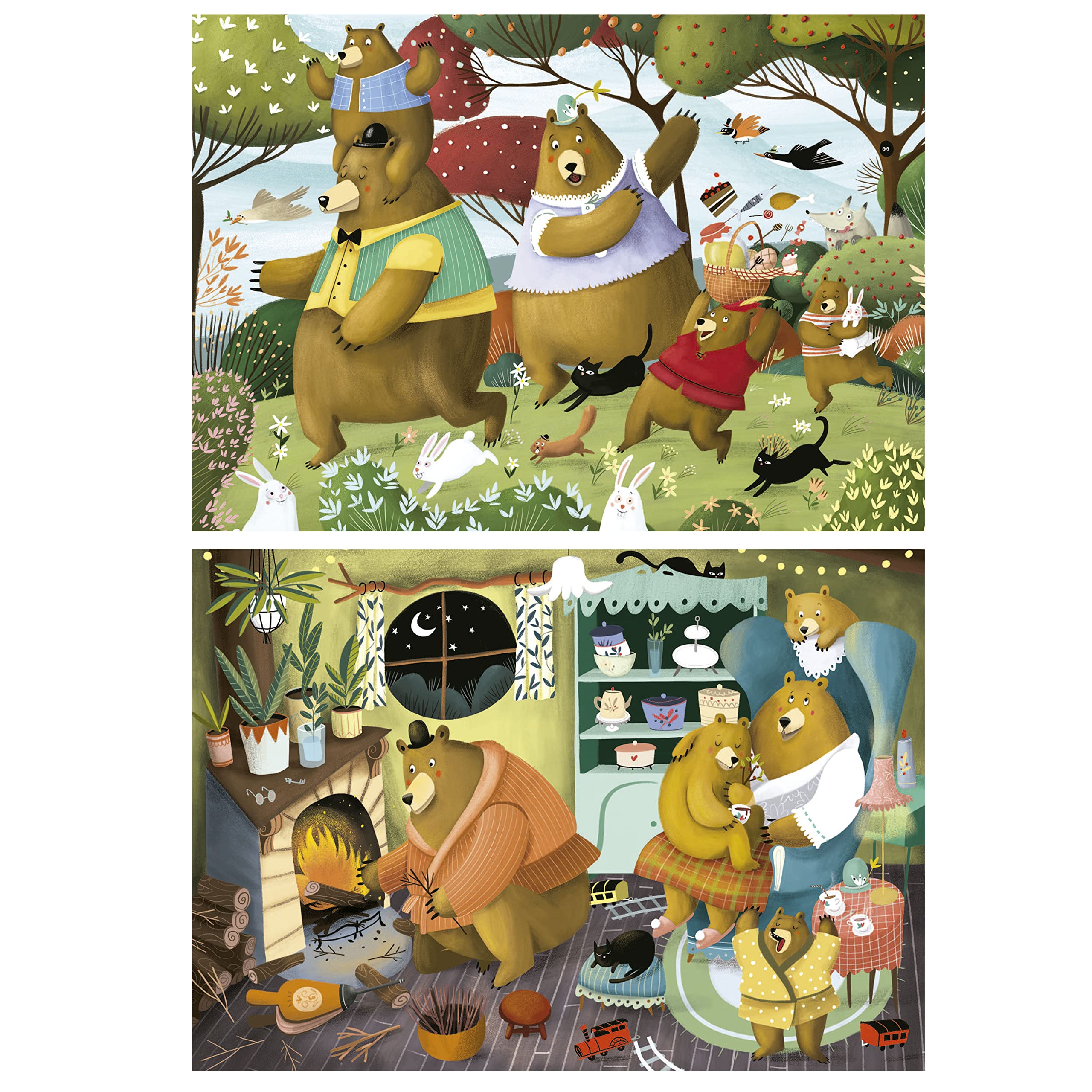 educa-waldgeschichten-kinderpuzzle-2x20-teile-waldtiere-ab-3-j image 2