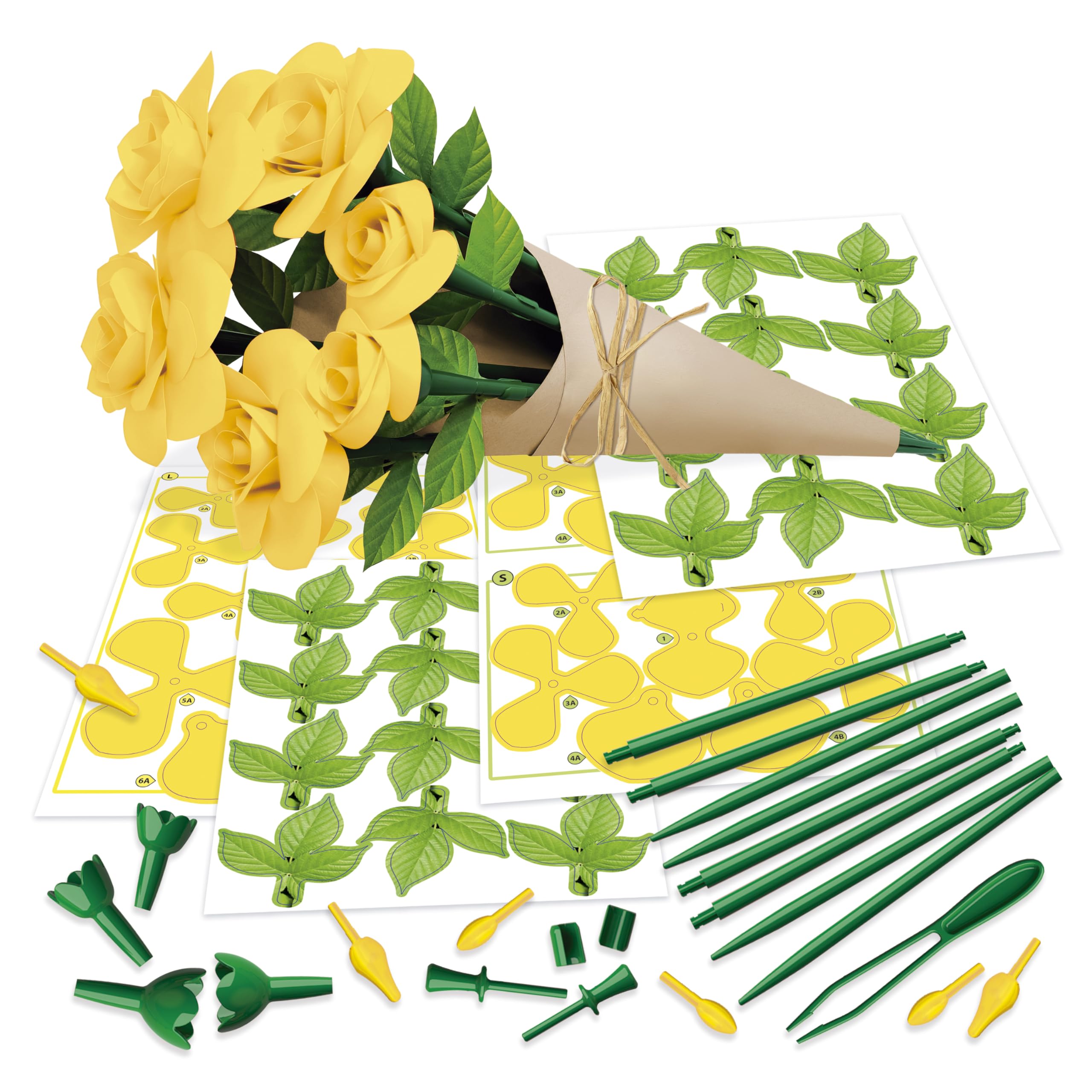 educa-floral-art-20422-bastelset-gelber-rosenstrau-12-papierrosen image 3