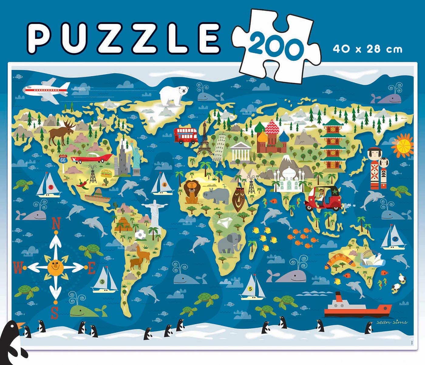 educa-weltkarte-kinderpuzzle-200-teile-lernpuzzle-ab-6 image 2