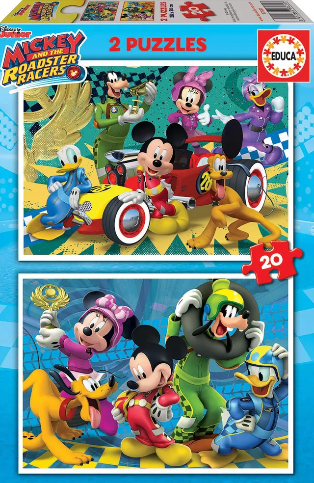 educa-mickey-roadster-racers-17631-2x20-teile-kinderpuzzle image 1
