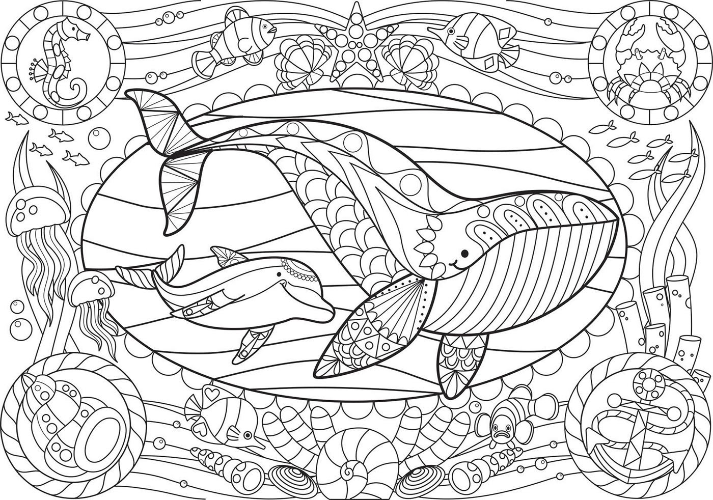 educa-17827-colouring-meerestiere-puzzle-150-teile-zum-ausmalen image 2