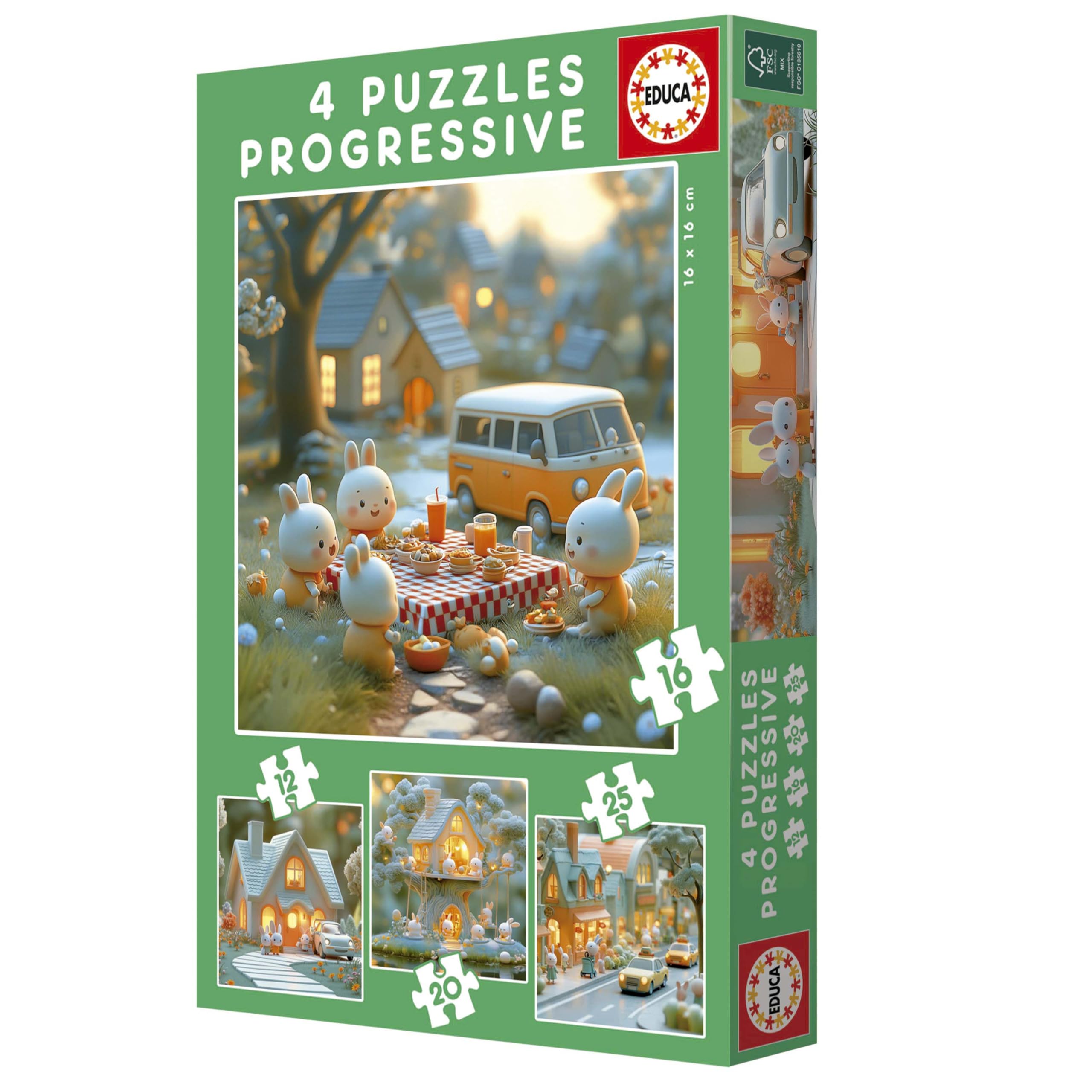 educa-stadt-der-hasen-kinderpuzzle-4in1-12-25-teile image 6